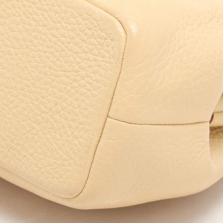Pre Owned Coach Yellow Leather Nora Kisslock Crossbody Bag