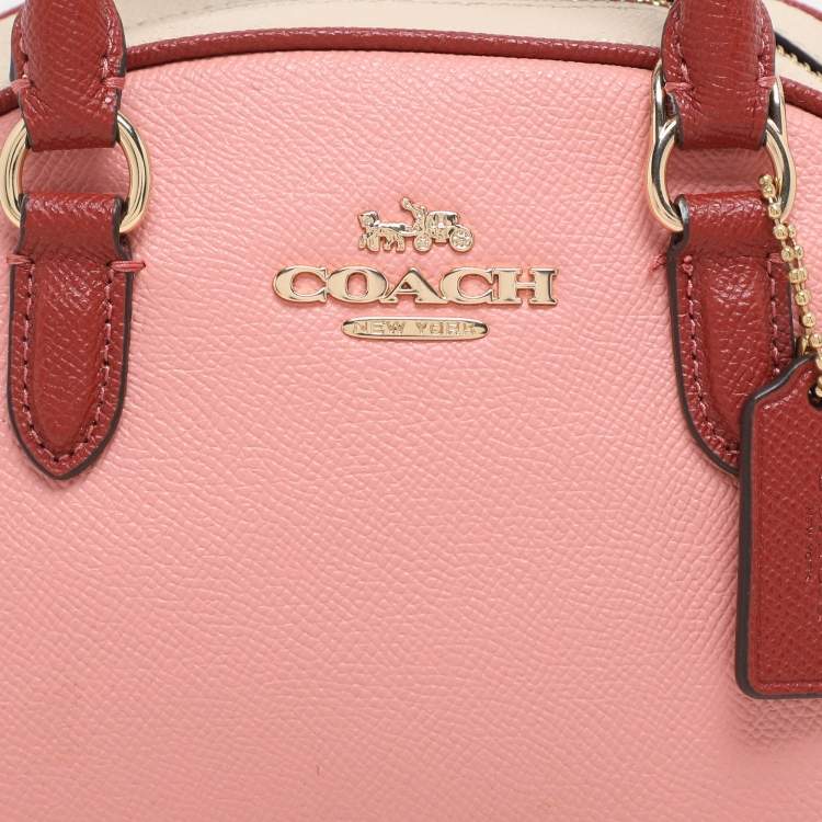 Pre Owned Coach Tri-Color Beige Leather Sydney Satchel