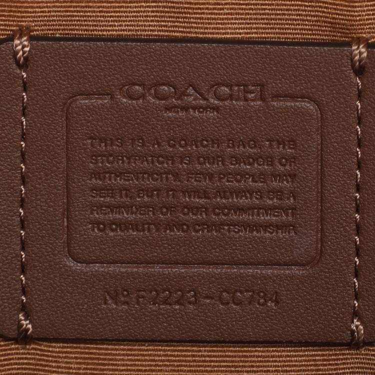 Pre Owned Coach Tri-Color Beige Leather Sydney Satchel