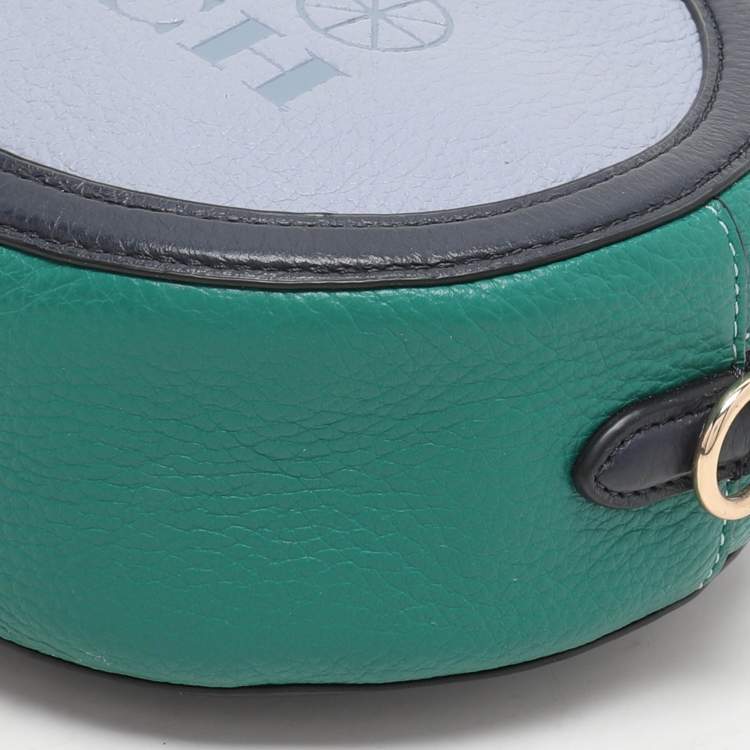 Pre Owned Coach Tricolor Leather Horse And Carriage Camera Crossbody Bag