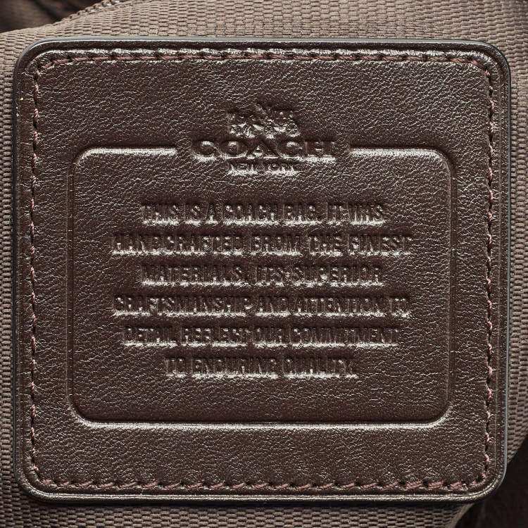 Pre Owned Coach Choco Brown/Beige Signature Canvas Edie Shoulder Bag