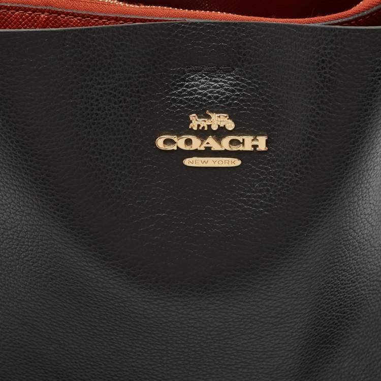 Pre Owned Coach Black Leather Mollie Bucket Bag