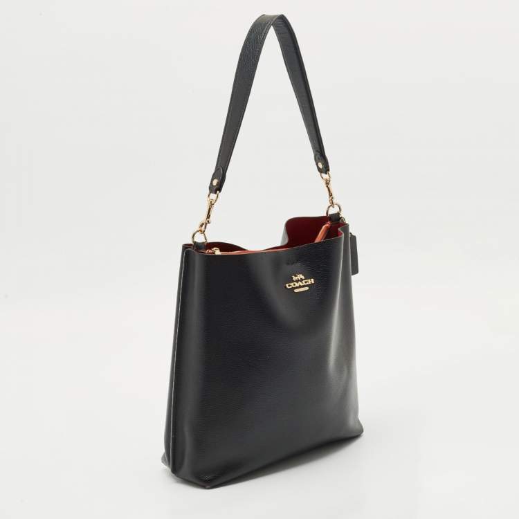Pre Owned Coach Black Leather Mollie Bucket Bag