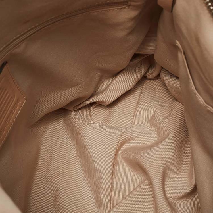 Pre Owned Coach Beige Signature Canvas and Leather Top Zip Tote 