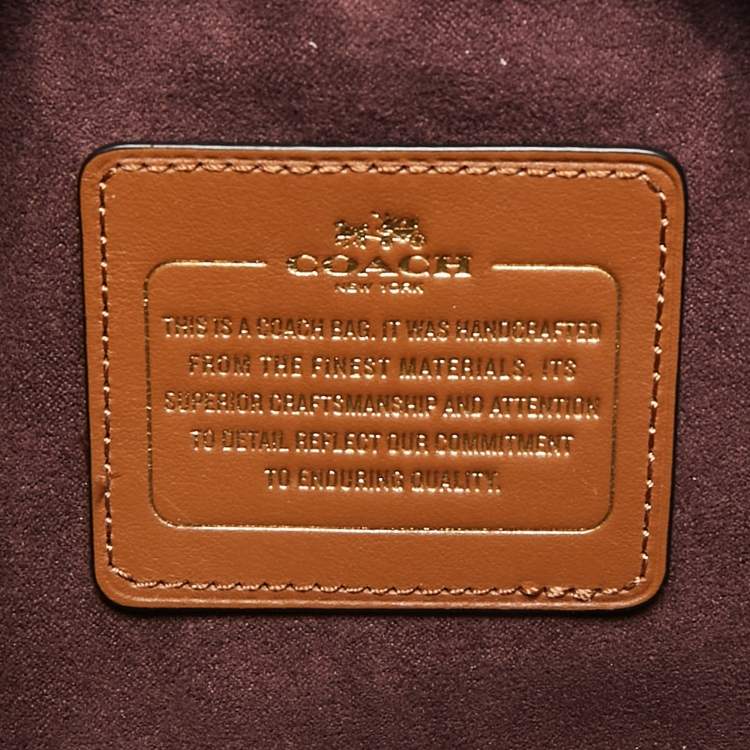 Pre Owned Coach Black/Burgundy Signature Embossed Patent Leather Margot Satchel
