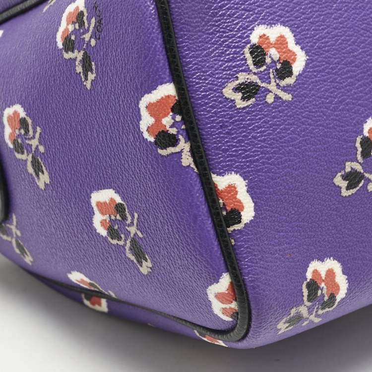 Pre Owned Coach Multicolor Floral Print Coated Canvas Mini Bennett Satchel