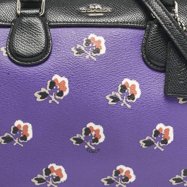 Pre Owned Coach Multicolor Floral Print Coated Canvas Mini Bennett Satchel
