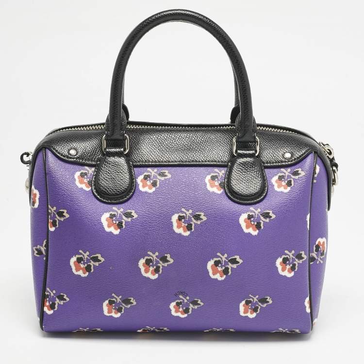 Pre Owned Coach Multicolor Floral Print Coated Canvas Mini Bennett Satchel