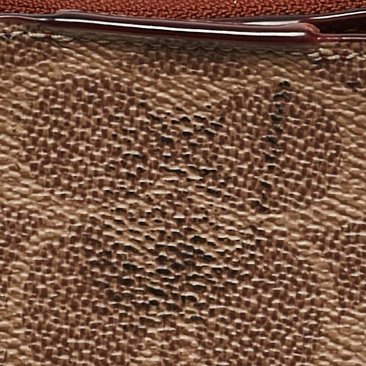 Pre Owned Coach Beige/Brown Signature Coated Canvas and Leather Willow Tote