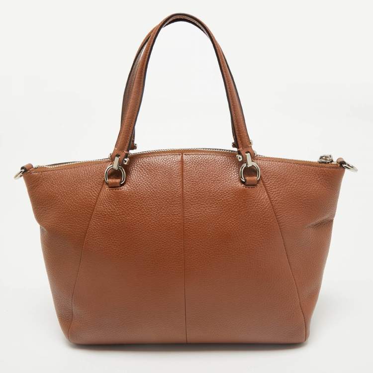 Pre Owned Coach Brown Pebbled Leather Prairie Satchel