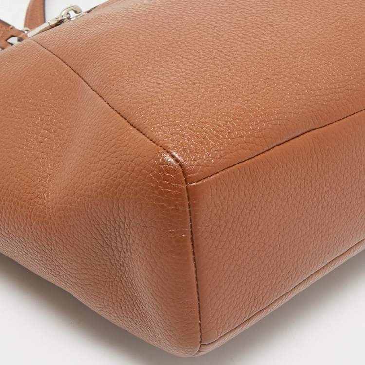Pre Owned Coach Brown Pebbled Leather Prairie Satchel