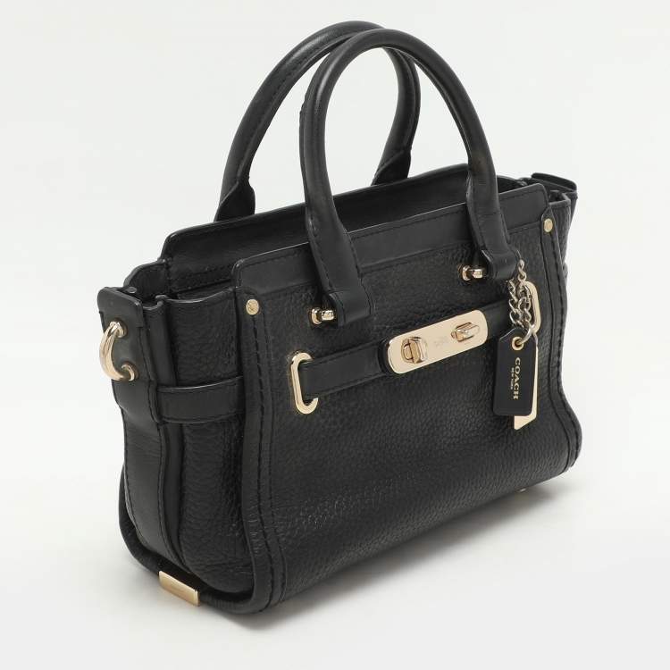 Pre Owned Coach Black Leather Swagger 20 Tote