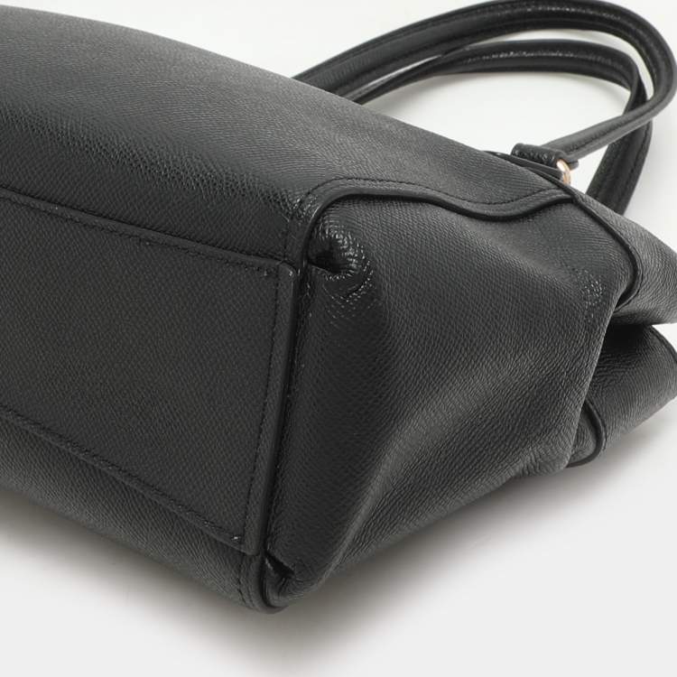 Pre Owned Coach Black Leather Mini Brooke Carryall Satchel