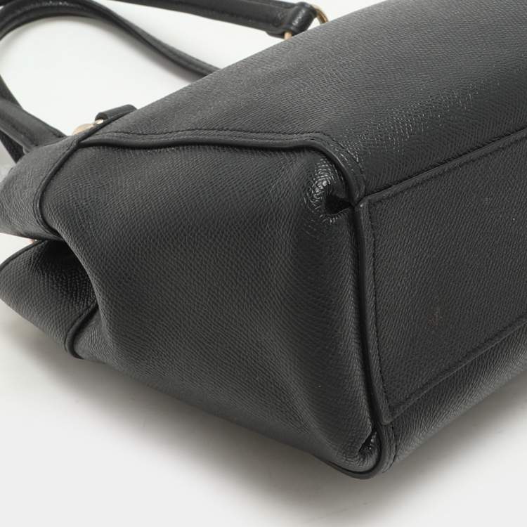 Pre Owned Coach Black Leather Mini Brooke Carryall Satchel
