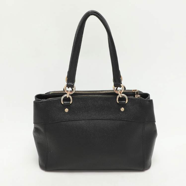 Pre Owned Coach Black Leather Mini Brooke Carryall Satchel