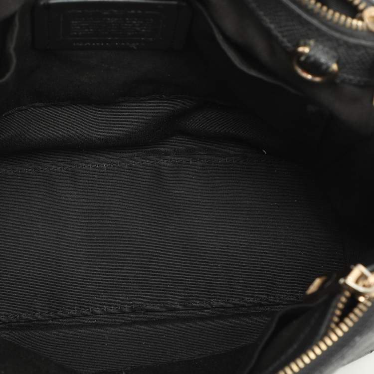 Pre Owned Coach Black Leather Mini Brooke Carryall Satchel