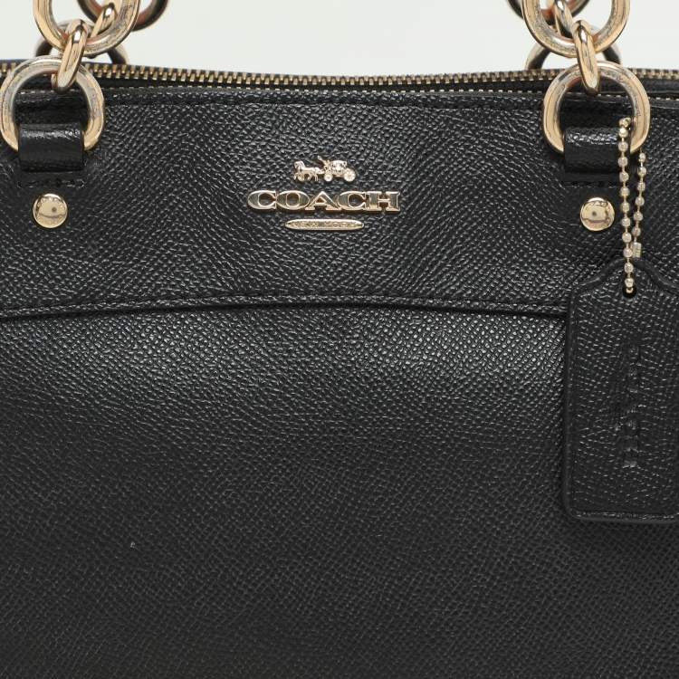 Pre Owned Coach Black Leather Mini Brooke Carryall Satchel