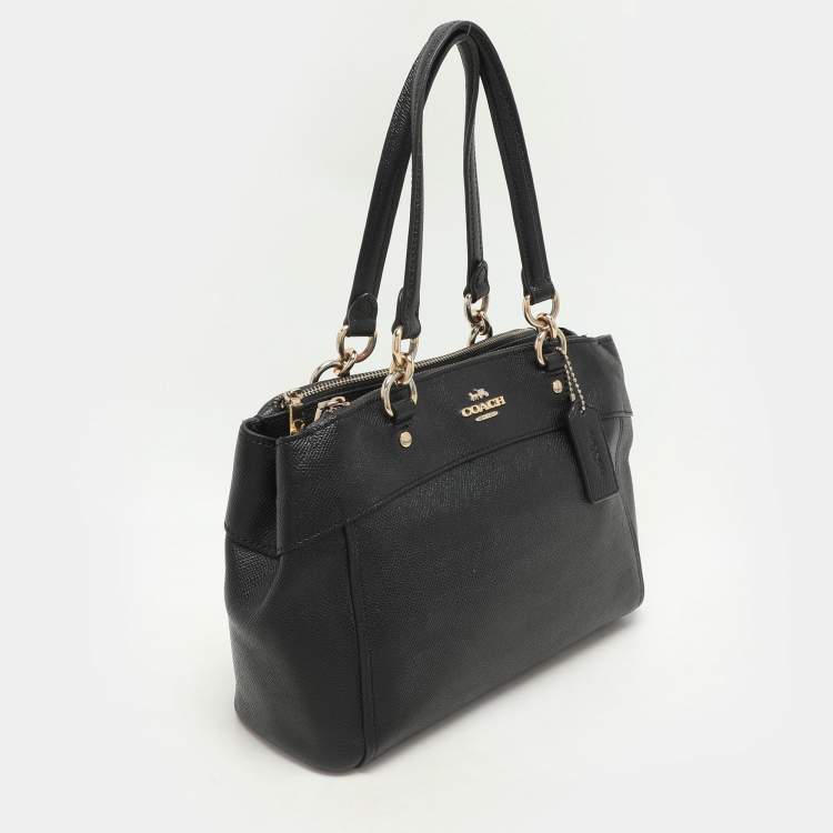 Pre Owned Coach Black Leather Mini Brooke Carryall Satchel