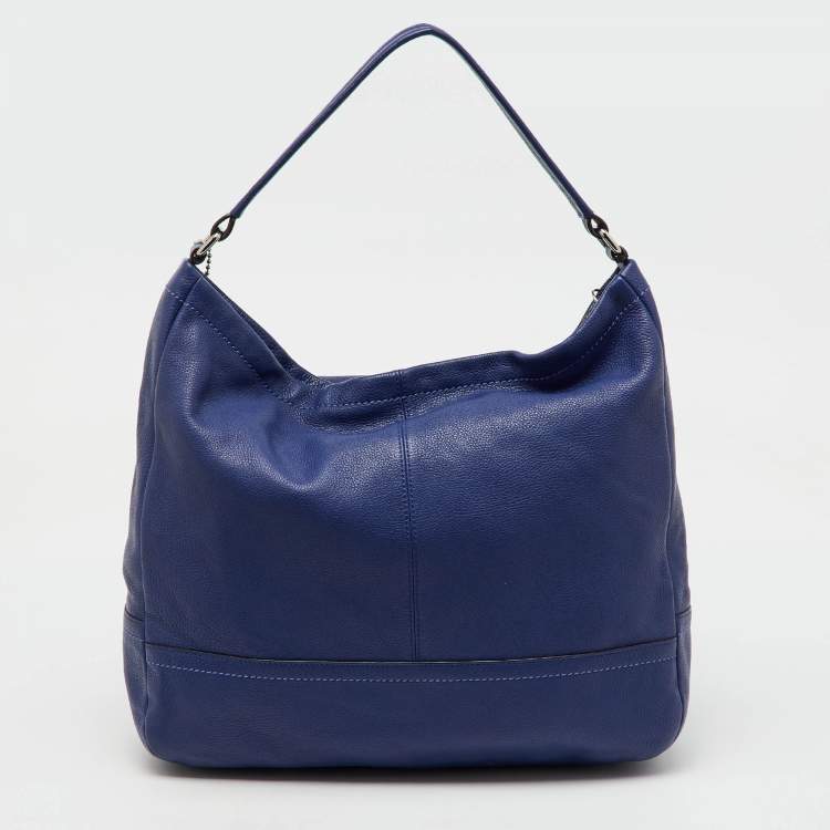 Pre Owned Coach Blue Pebble Leather Park Hobo