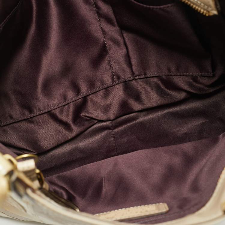 Pre Owned Coach Beige Mix Leather Mia Inlaid C Tote