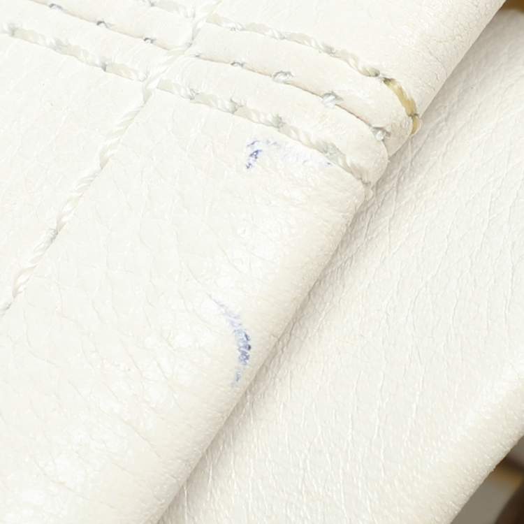 Pre Owned Coach White Leather Julianne Tote
