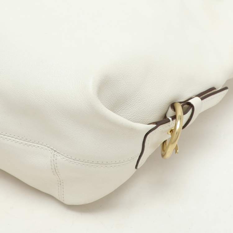 Pre Owned Coach White Leather Julianne Tote