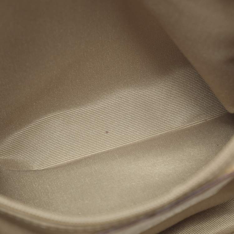 Pre Owned Coach Beige/White Signature Canvas and Leather Hampton Satchel