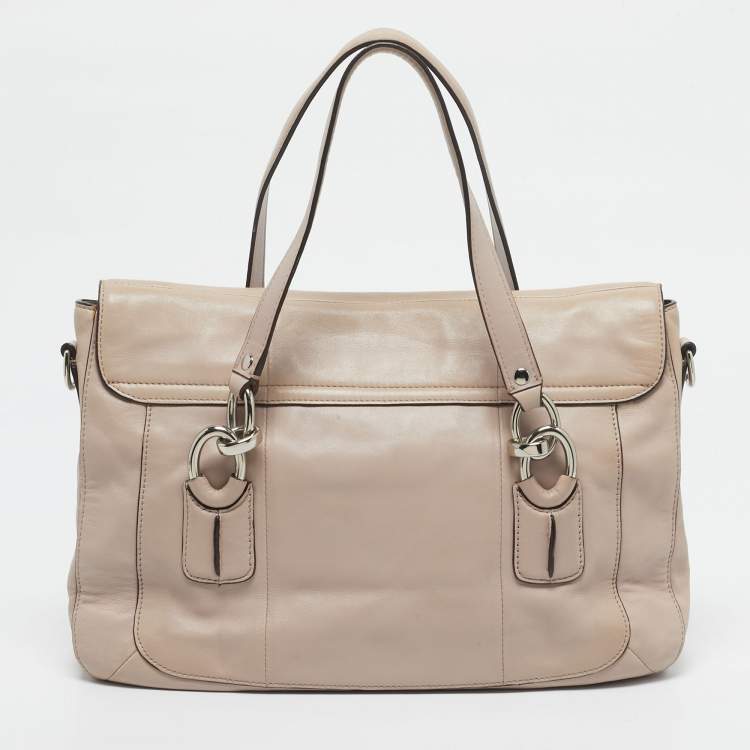 Pre Owned Coach Pink Leather Kristin Satchel