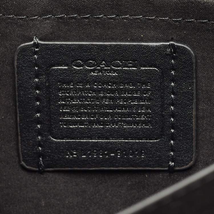 Pre Owned Coach Black/Brown Signature Coated Canvas and Leather Klare Crossbody Bag