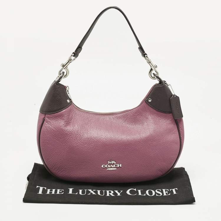 Pre Owned Coach Pink/Burgundy Leather Mara Hobo