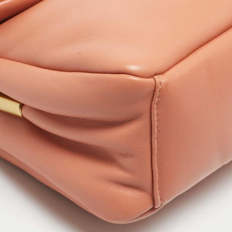 Pre Owned Coach Brown Pink Leather Pillow Tabby Shoulder Bag 26 