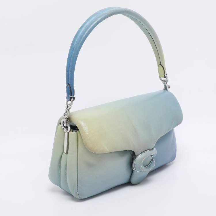 Pre Owned Coach Aqua Ombre Leather Tabby Pillow 26 Shoulder Bag