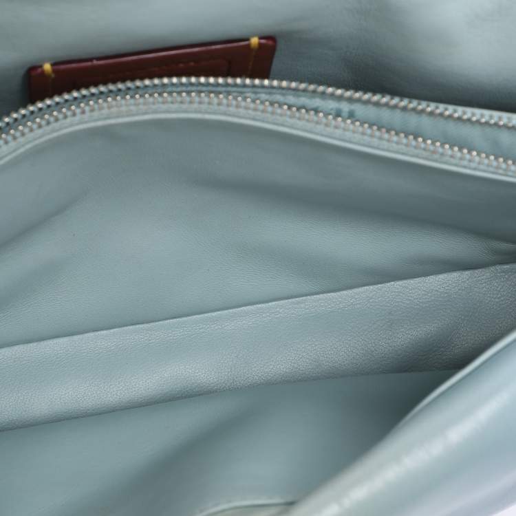 Pre Owned Coach Aqua Ombre Leather Tabby Pillow 26 Shoulder Bag