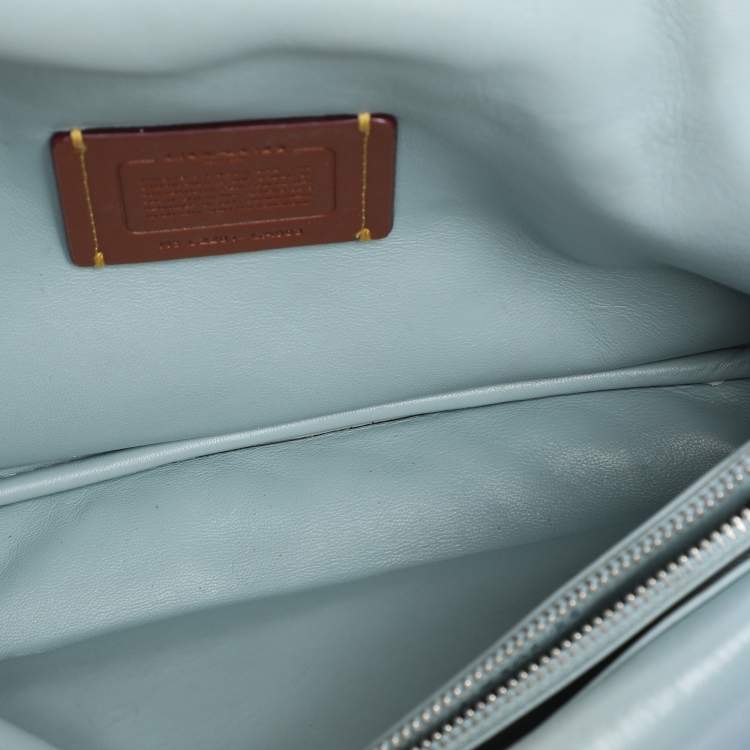 Pre Owned Coach Aqua Ombre Leather Tabby Pillow 26 Shoulder Bag
