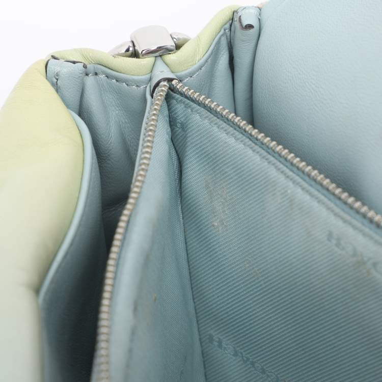 Pre Owned Coach Aqua Ombre Leather Tabby Pillow 26 Shoulder Bag