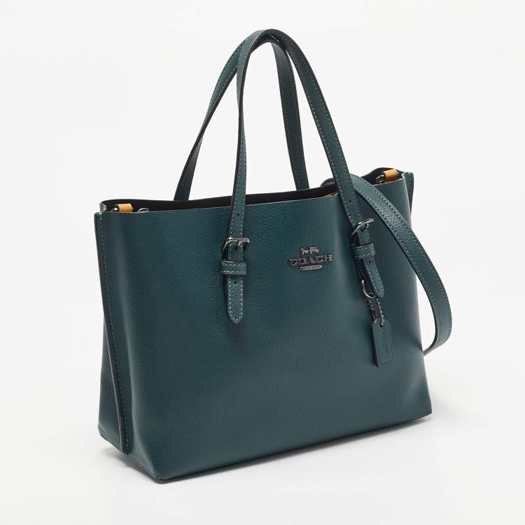 Pre Owned Coach Dark Green Leather Mollie 25 Tote