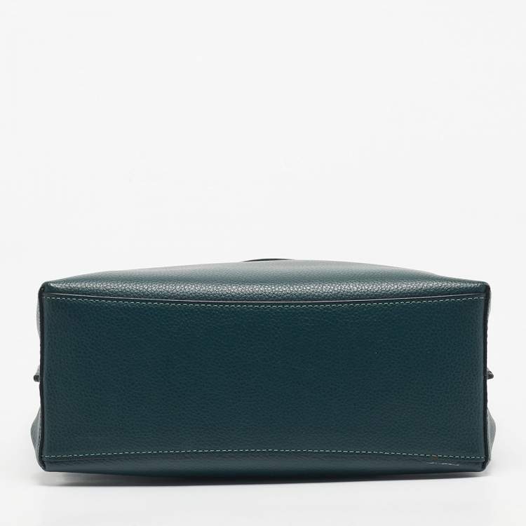 Pre Owned Coach Dark Green Leather Mollie 25 Tote