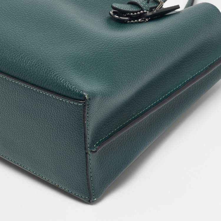 Pre Owned Coach Dark Green Leather Mollie 25 Tote
