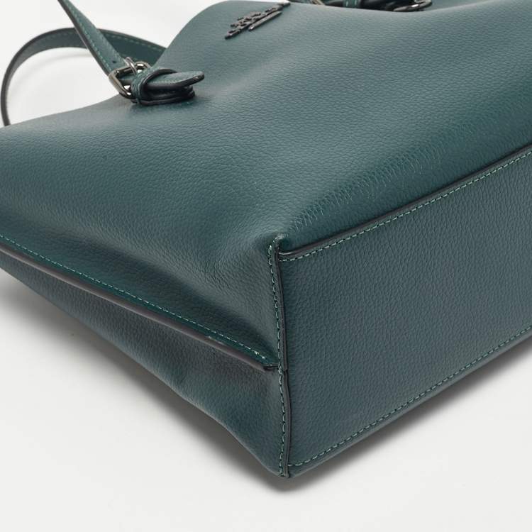Pre Owned Coach Dark Green Leather Mollie 25 Tote