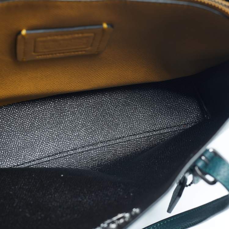 Pre Owned Coach Dark Green Leather Mollie 25 Tote