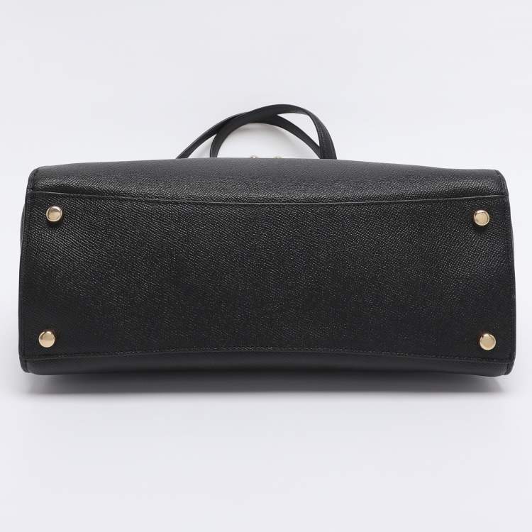 Pre Owned Coach Black Leather Avary Carryall Satchel
