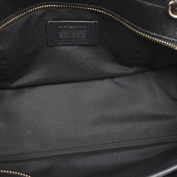 Pre Owned Coach Black Leather Avary Carryall Satchel