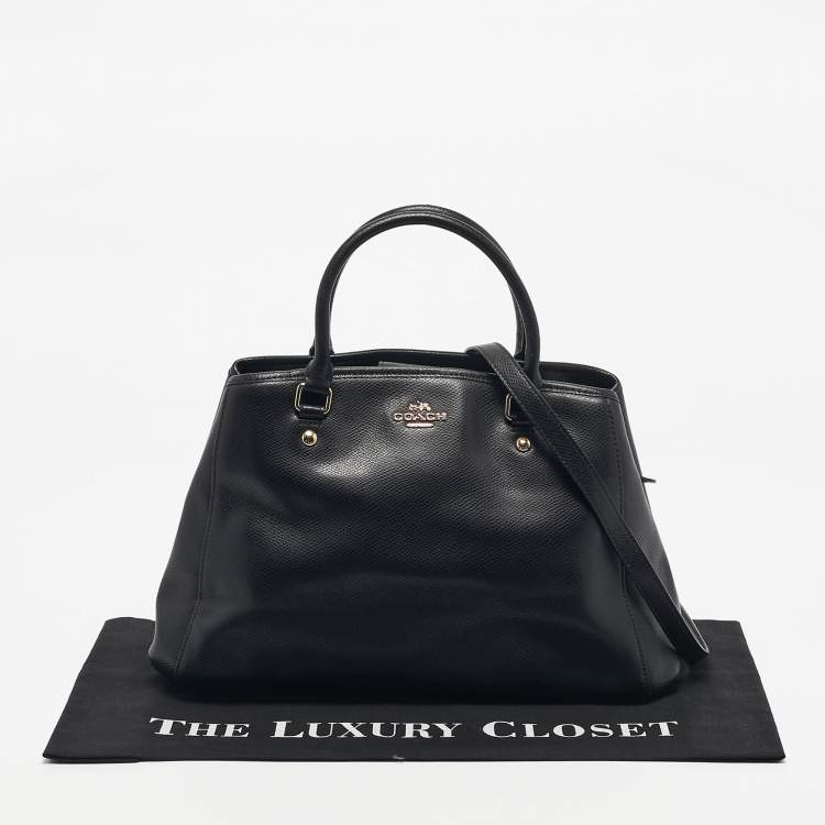 Pre Owned Coach Black Leather Margot Carryall Satchel