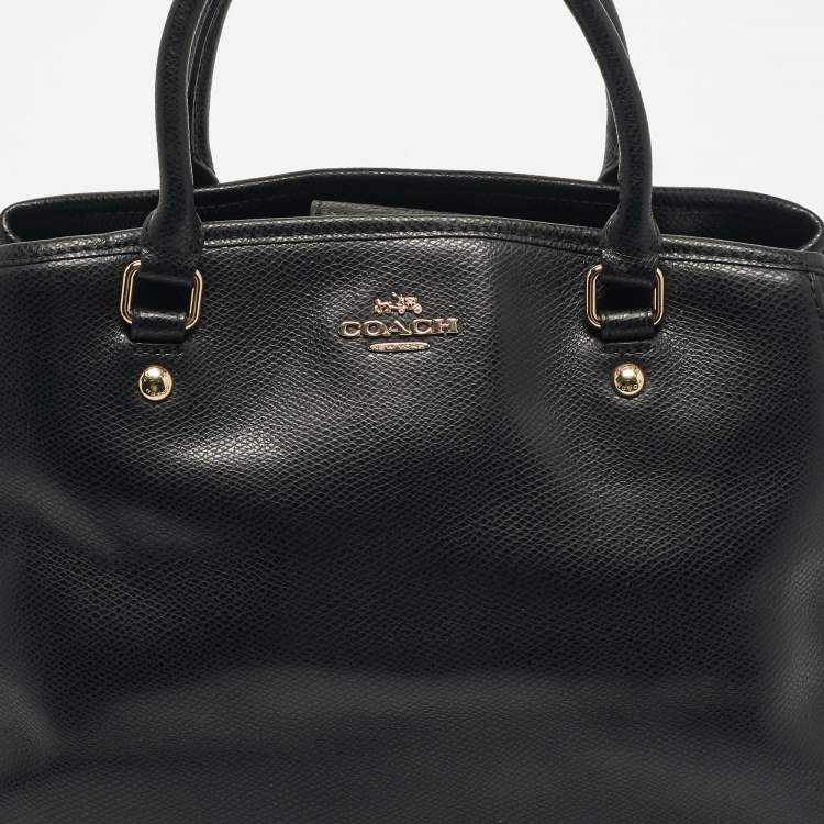 Pre Owned Coach Black Leather Margot Carryall Satchel