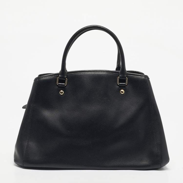Pre Owned Coach Black Leather Margot Carryall Satchel