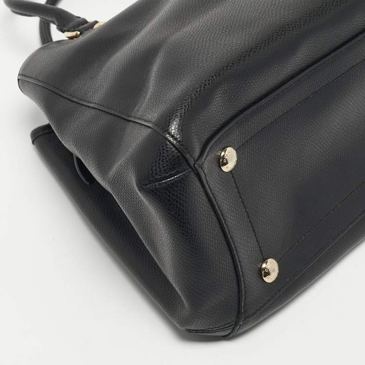 Pre Owned Coach Black Leather Margot Carryall Satchel