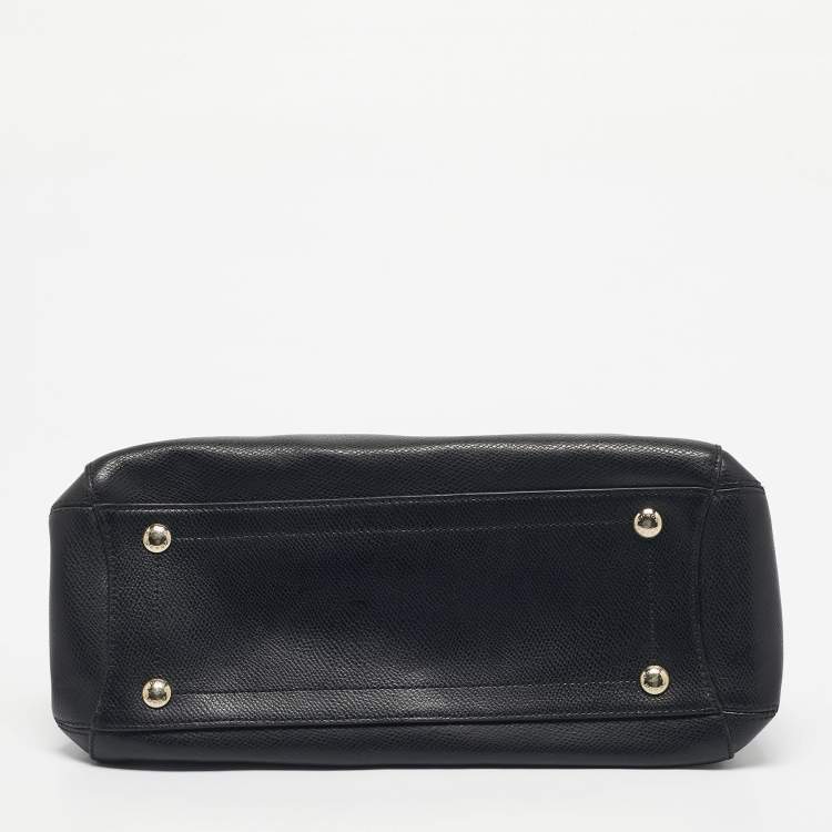 Pre Owned Coach Black Leather Margot Carryall Satchel