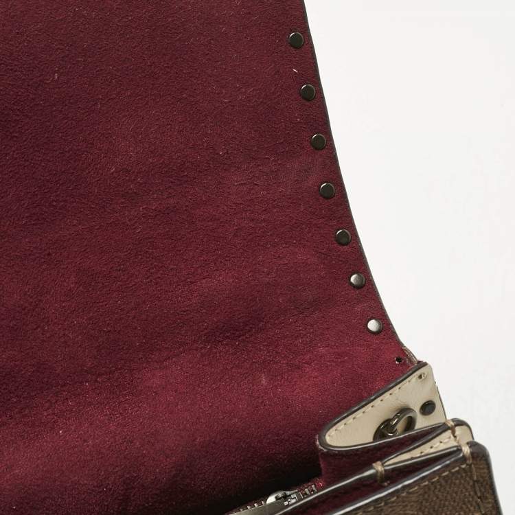 Pre Owned Coach Tricolor Signature Coated Canvas and Leather Parker Top Handle Bag