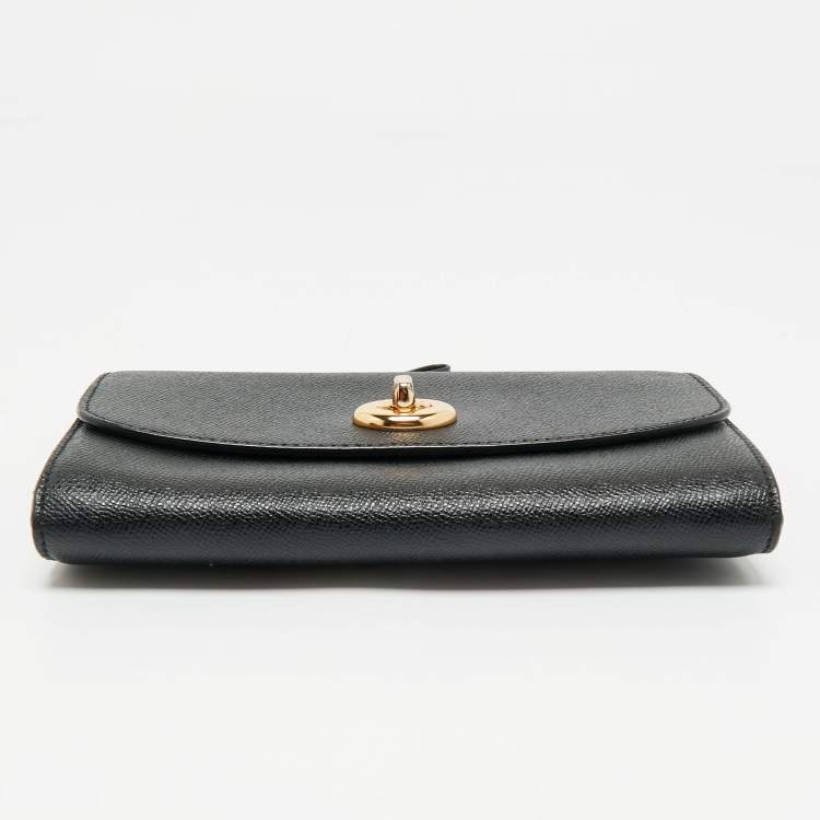 Pre Owned Coach Black Leather Chain Crossbody Bag