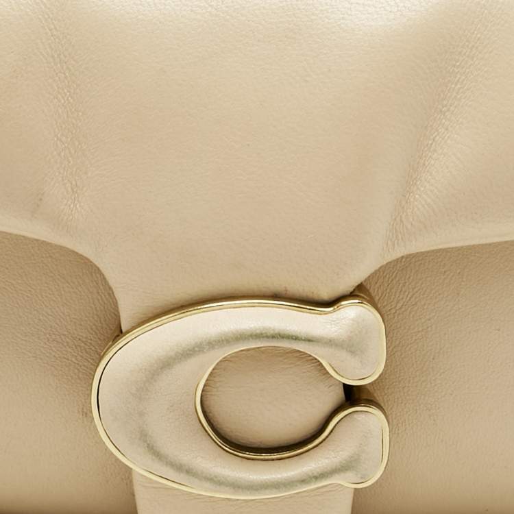 Pre Owned Coach Beige Leather Tabby Pillow 18 Shoulder Bag